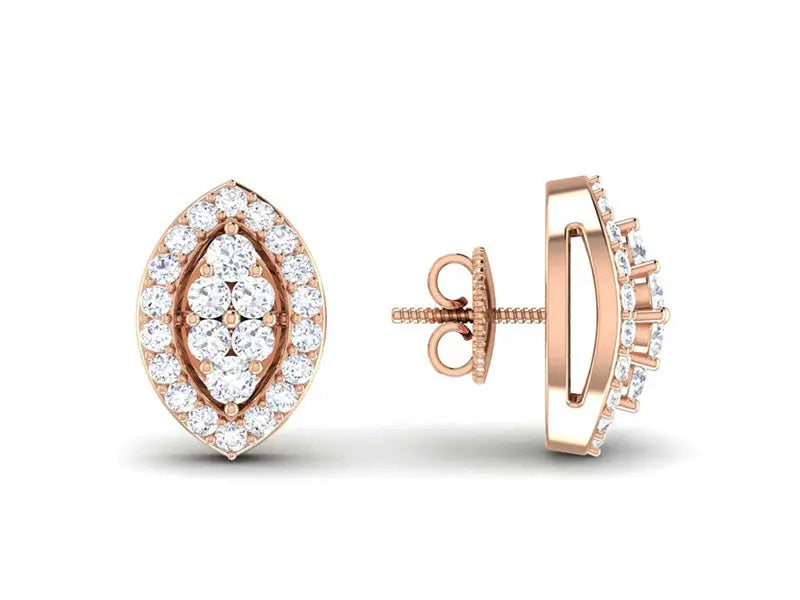 Leafy Elliptical Stud efifdiamonds Leafy Elliptical Stud efifdiamonds Studs Earrings 41664.00 EF-IF Diamond Jewellery