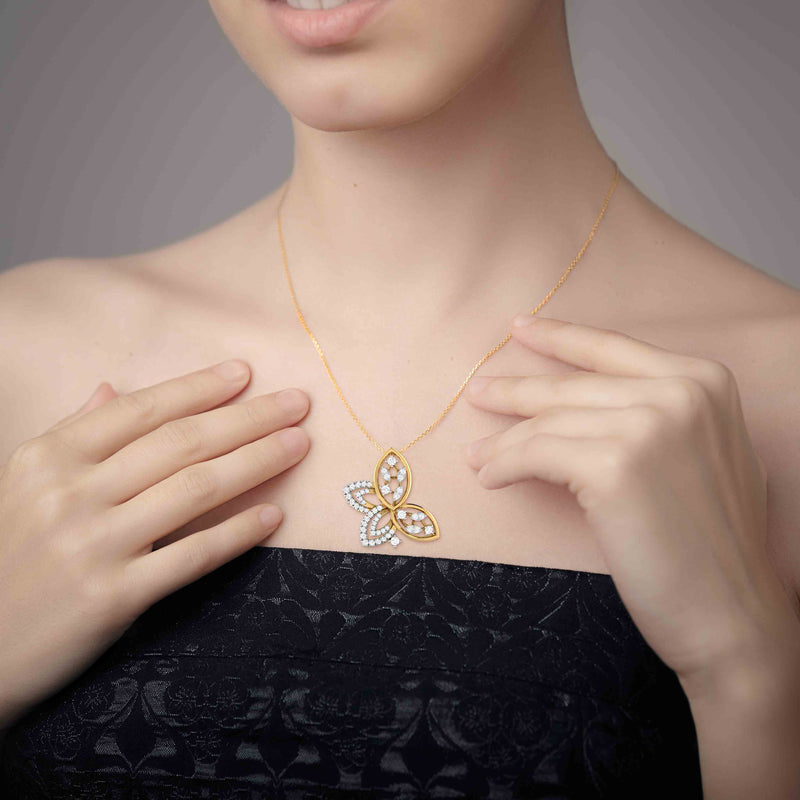 Buy Inarah Butterfly Diamond Necklace Online | CaratLane