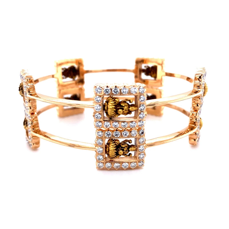 Goddess Lakshmi Closed Setting Diamond Bangle, diamond bagle, bangle, efif diamond bangle, efif diamond jewellery, 