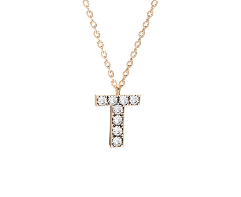 Buy Dazzle Alphabet T Diamond Necklace Online | CaratLane