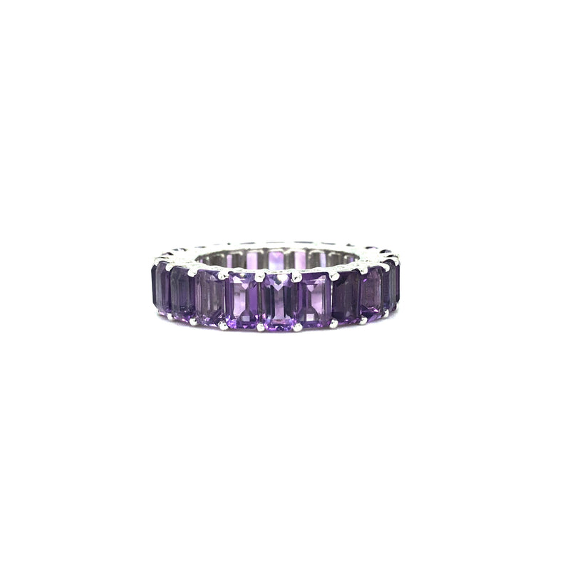 Amethyst 925 Sterling Silver Eternity Band Ring, Weight: 2.640 Gms  (approx.) at Rs 1125/piece in Jaipur