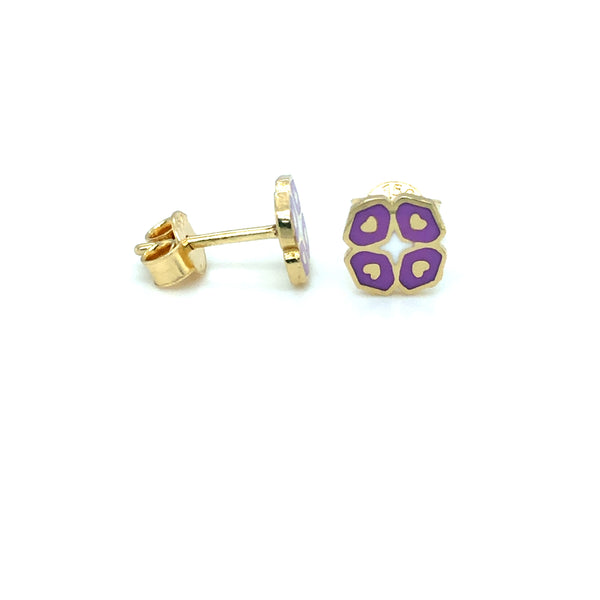 LITTLE WONDER - PURPLE SQUARE HEART EARRINGS