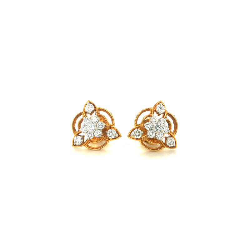 Everyday Diamond Earrings In 14K Rose Gold For Women By Lagu Bandhu – Lagu  Bandhu