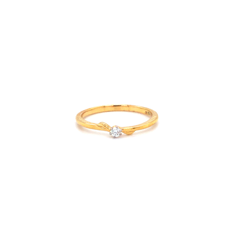 Single Diamond Curved Wedding Ring – ARTEMER