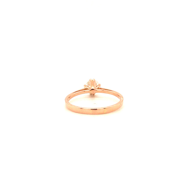 Ornate Oval Rose Gold Finger Ring