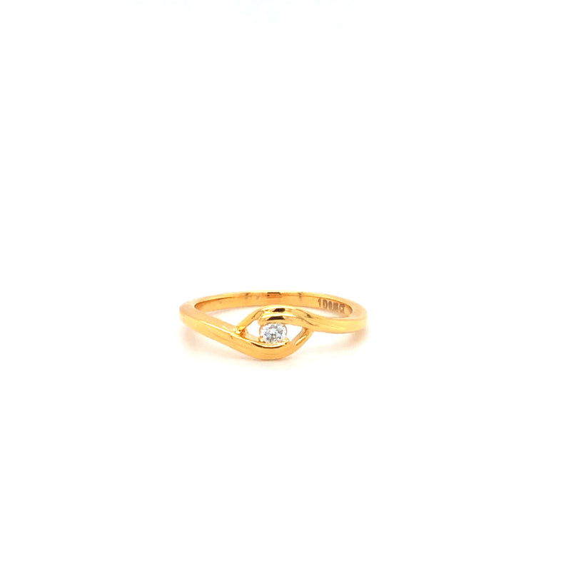 Buy quality 925 sterling silver Rose Gold Plated single stone Diamond Ring  in Ahmedabad