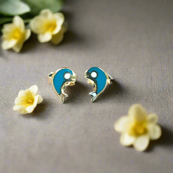 LITTLE WONDER DOLPHIN EARRINGS EFIF Diamonds – EF-IF Diamond