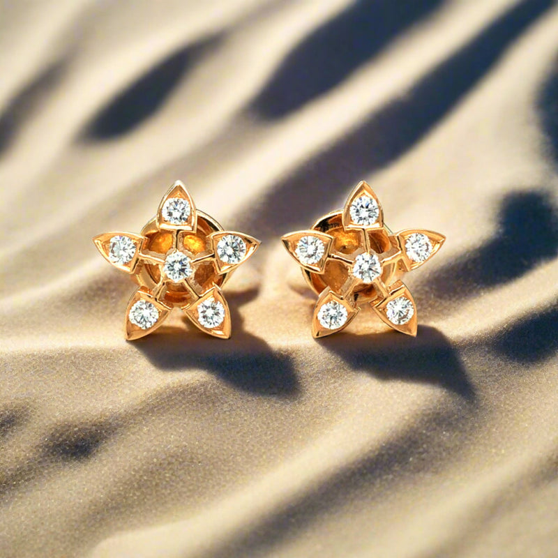 KC Designs Diamond Star Earrings in 14k White Gold with 12 Diamonds  weighing .12ct tw. E12884 - Sami Fine Jewelry