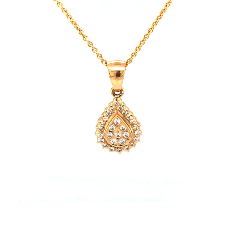 14K Yellow Gold 5 Triangle Diamond Necklace