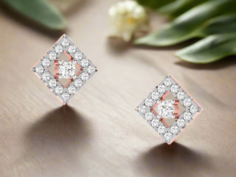 Scintillating Square Shaped Stud efifdiamonds Scintillating Square Shaped Stud efifdiamonds Studs Earrings 33568.00 EF-IF Diamond Jewellery