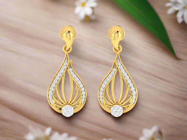 Ethereal Leaf Inspired Earrings efifdiamonds Ethereal Leaf Inspired Earrings efifdiamonds Studs Earrings 55311.00 EF-IF Diamond Jewellery