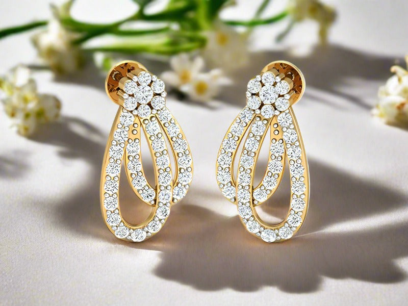 Elegant Interlinked Loop Earrings efifdiamonds Elegant Interlinked Loop Earrings efifdiamonds Studs Earrings 66806.00 EF-IF Diamond Jewellery