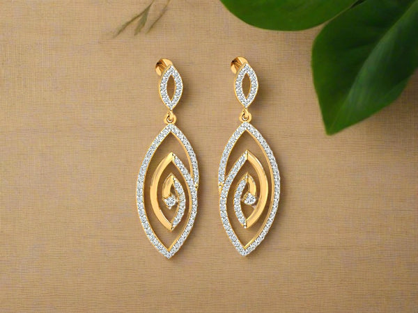 Stylish Oval-Shaped Spiral Earrings efifdiamonds Stylish Oval-Shaped Spiral Earrings efifdiamonds Studs Earrings 131923.00 EF-IF Diamond Jewellery